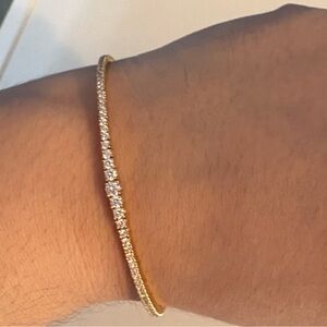 Lab Grown Diamond Graduated Flexible Bangle 14K Yellow Gold